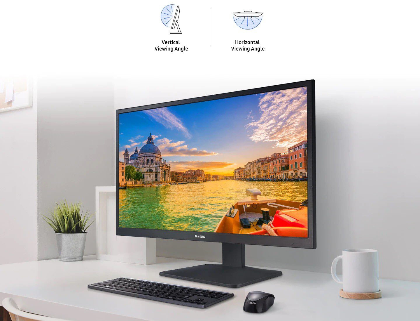 Samsung 22 Fhd Flat Monitor With Wide Viewing Angle Ls22a330nhmxue