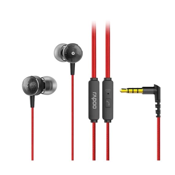 Rapoo EP28 19176 In Ear Red Wired Headphones with mic