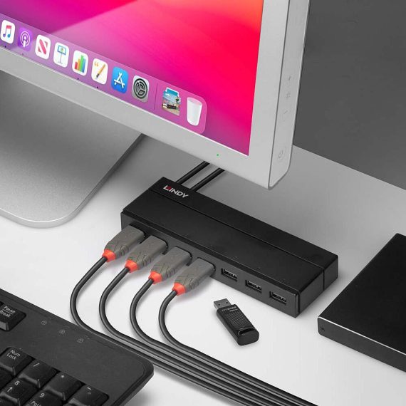 USB 3.0 7-Port Hub with 2 BC 1.2 Charging Ports and 36W Power