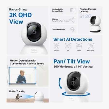 Pan-Tilt AI Home Security Wi-Fi Camera-1